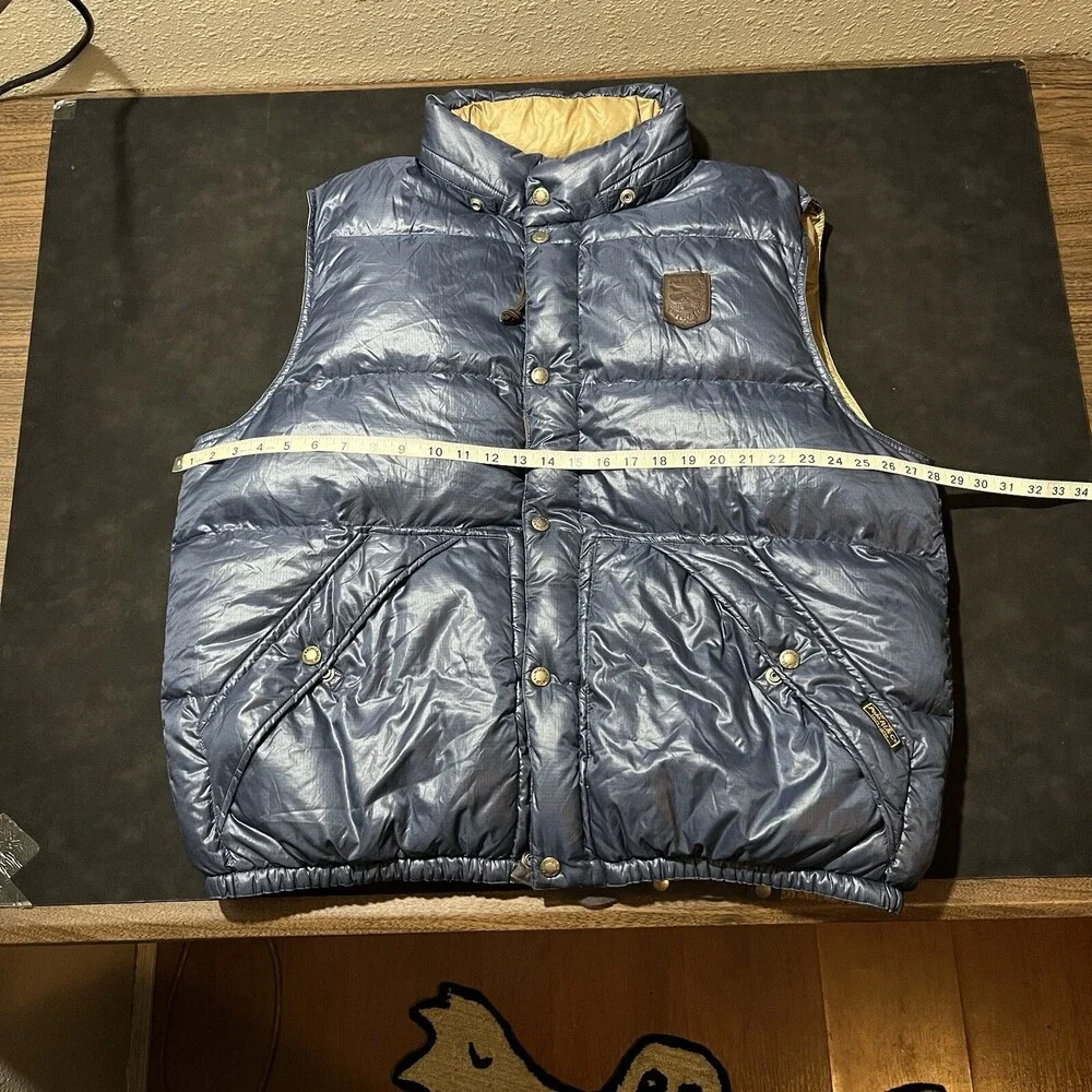Vintage Polo Ralph Lauren Goose Down Puffer Jacket Hill Alpine Leather Vest 90s